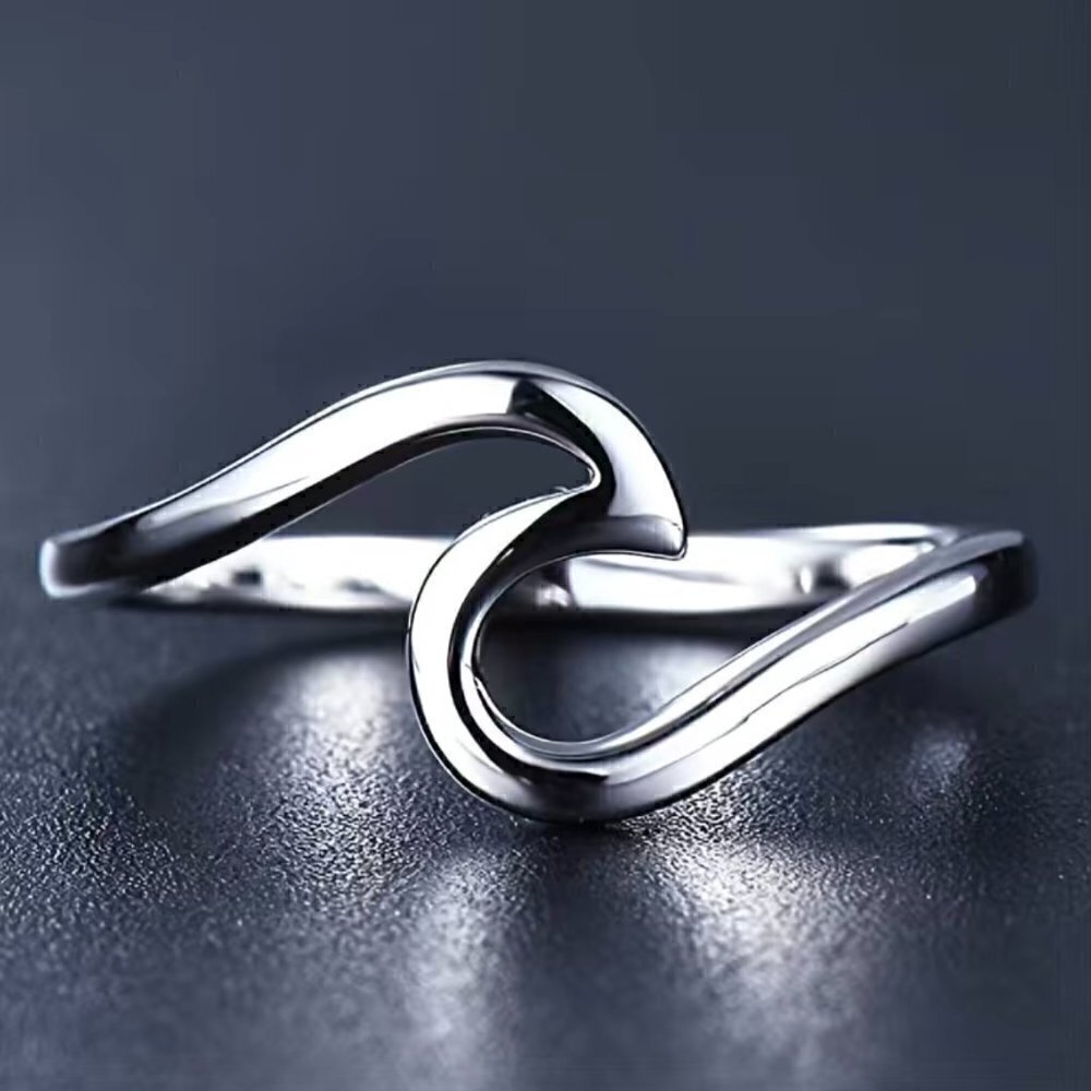 Boho Wave Ring #821 (Silver style)